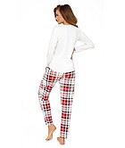 Pyjamas med top och byxa i mjukt bomull med långa ärmar och fickor, skotsk-rutigt mönster
